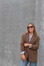 Demi carreaux blazer bruin