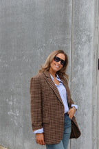 Demi carreaux blazer bruin