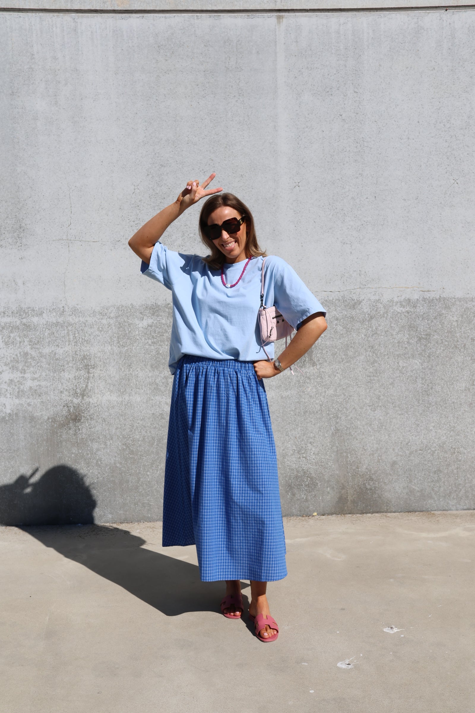 Boxy T-shirt lichtblauw