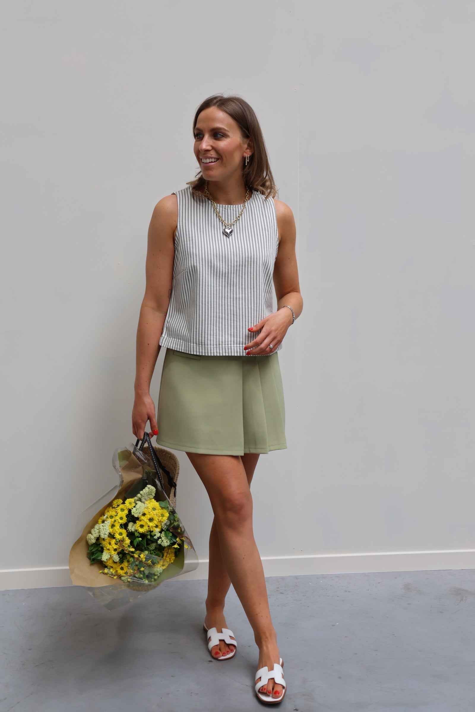 Romina gestreepte denim top