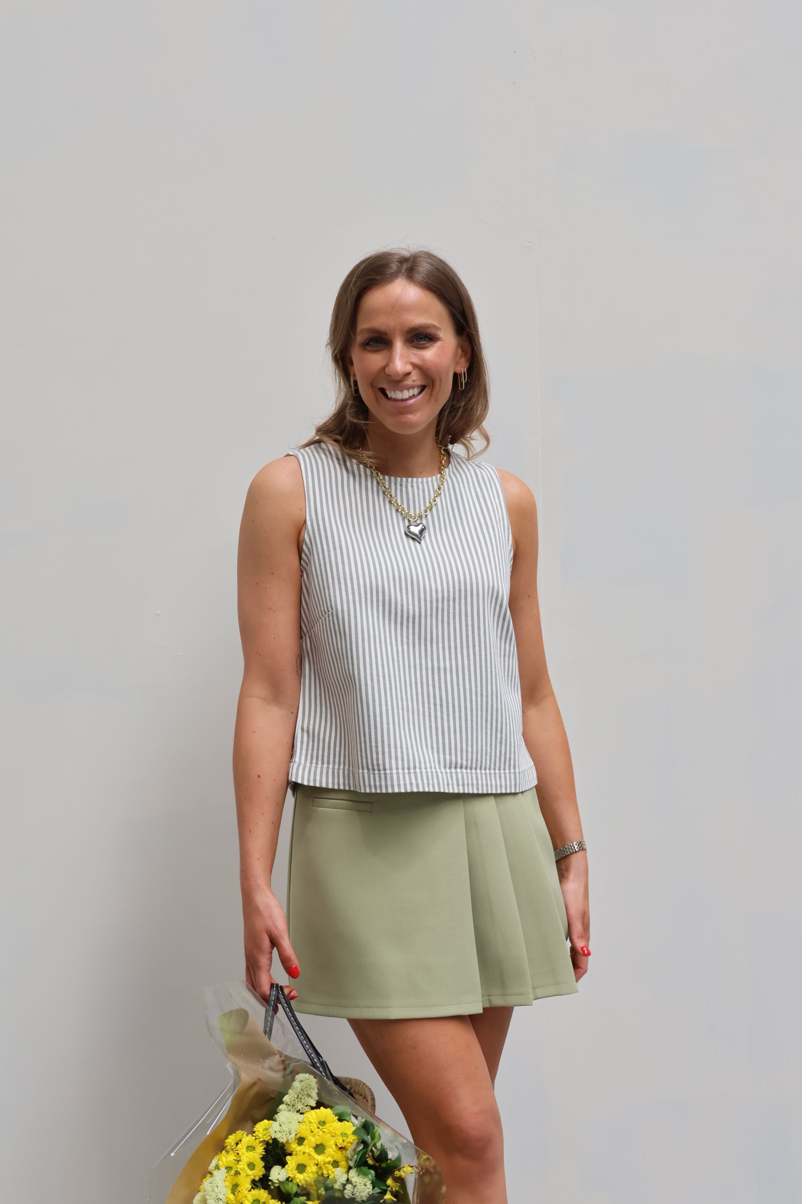 Romina gestreepte denim top