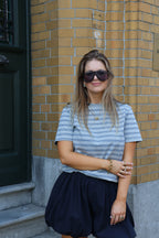 Anouk gestreepte T-shirt grijs/blauw
