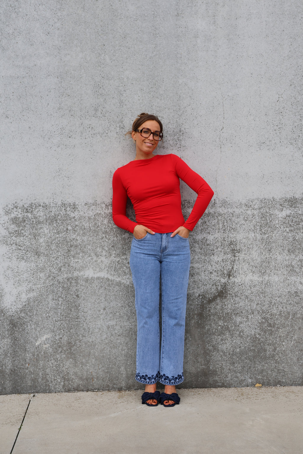 Nona flower detail jeans