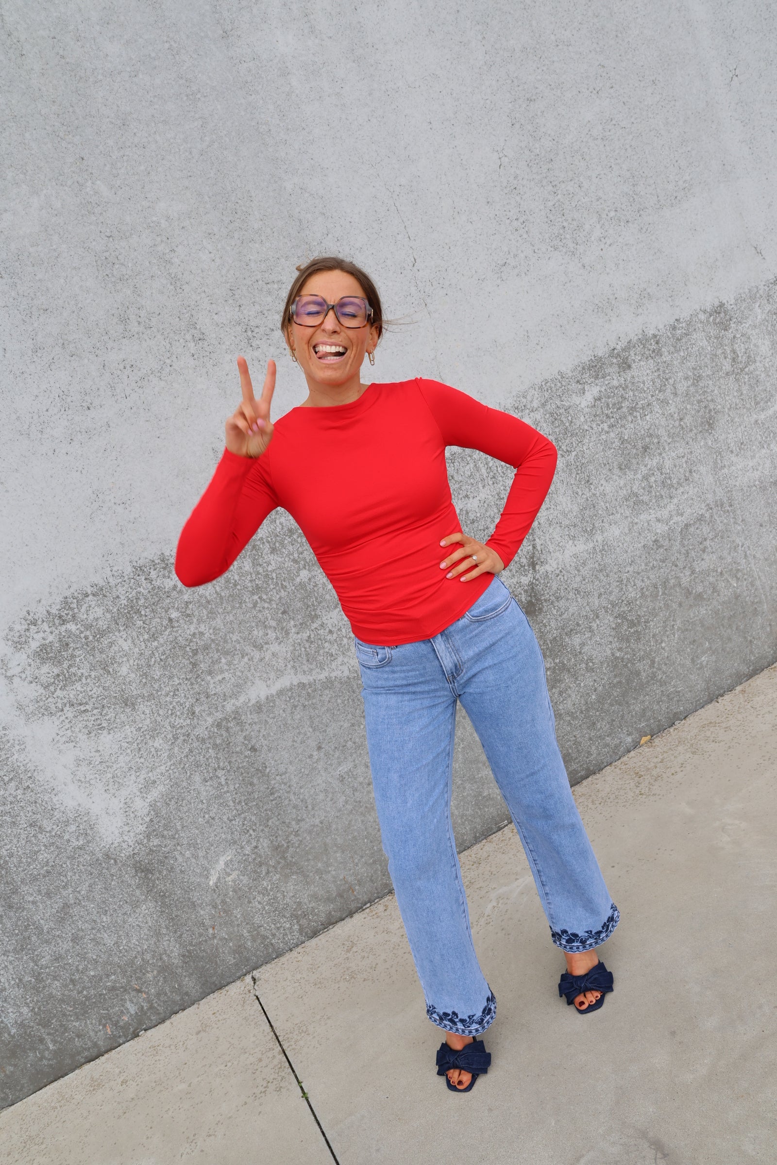 Nona flower detail jeans