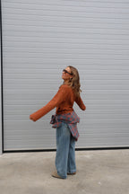 Lena carreaux hemd grijs/oranje