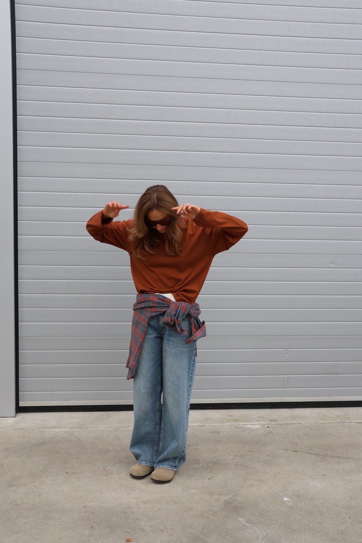 Freya light denim met dubbele knoopsluiting