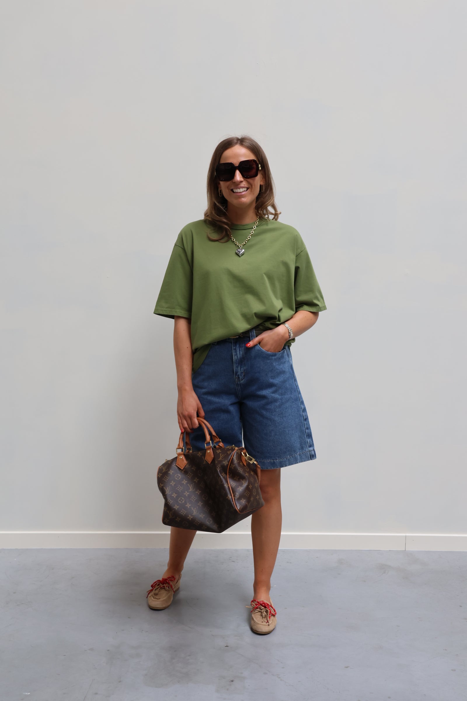 Boxy T-shirt olive