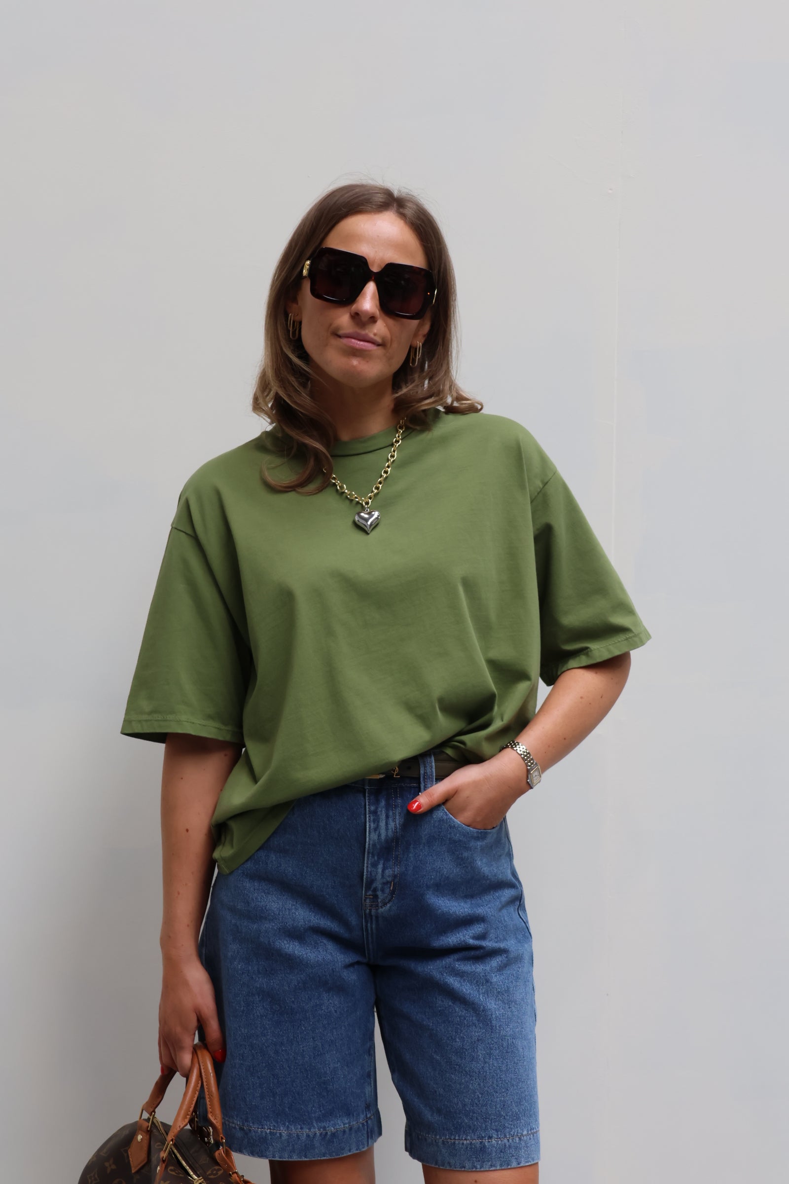 Boxy T-shirt olive