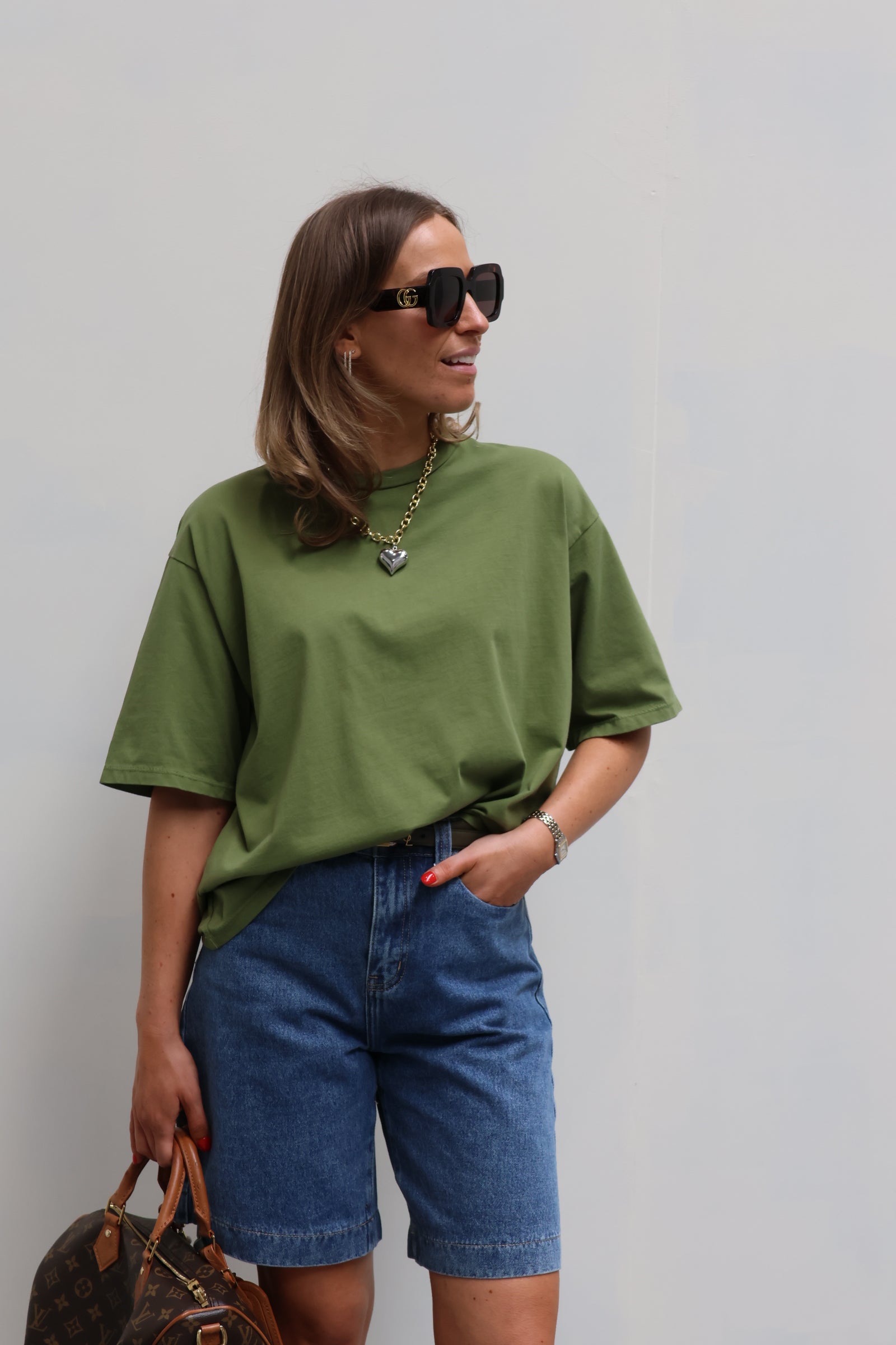 Boxy T-shirt olive