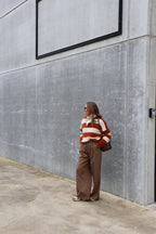Elke pantalon met krijtstreep camel