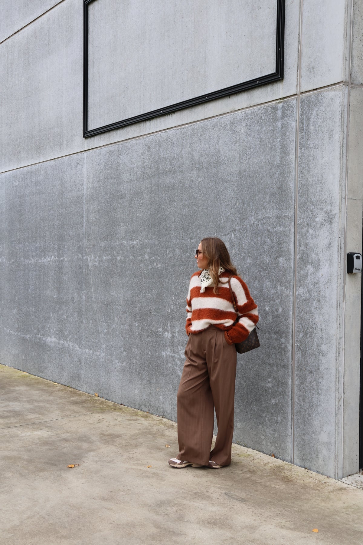 Elke pantalon met krijtstreep camel