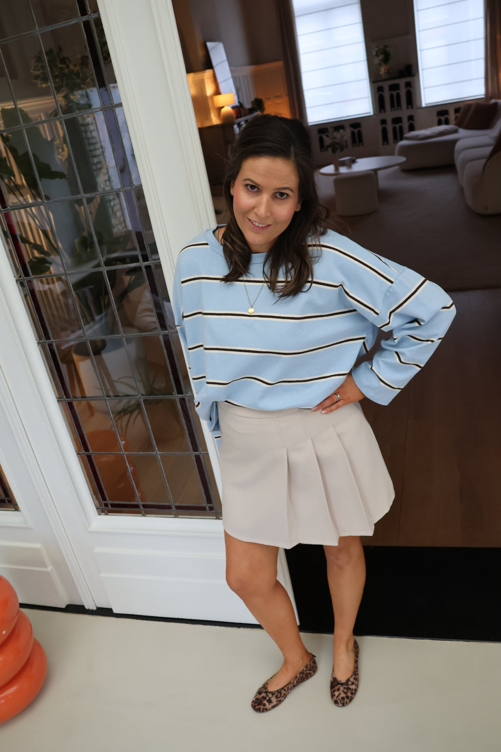 Bonnie gestreepte longsleeve blauw