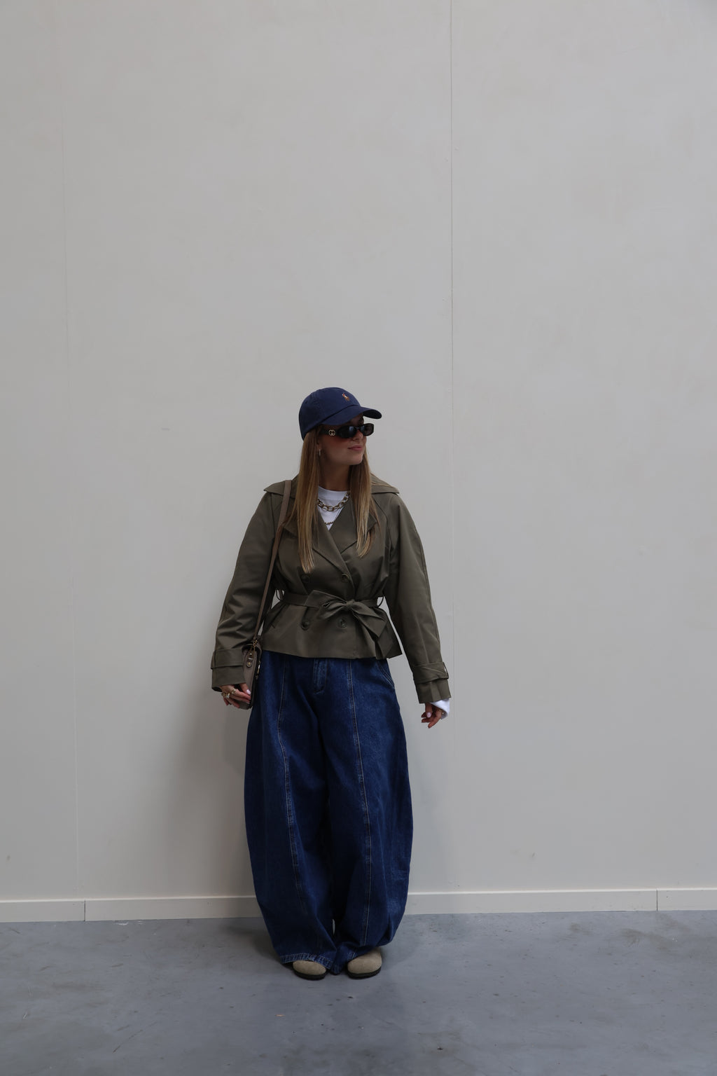 Billie korte trenchcoat kaki