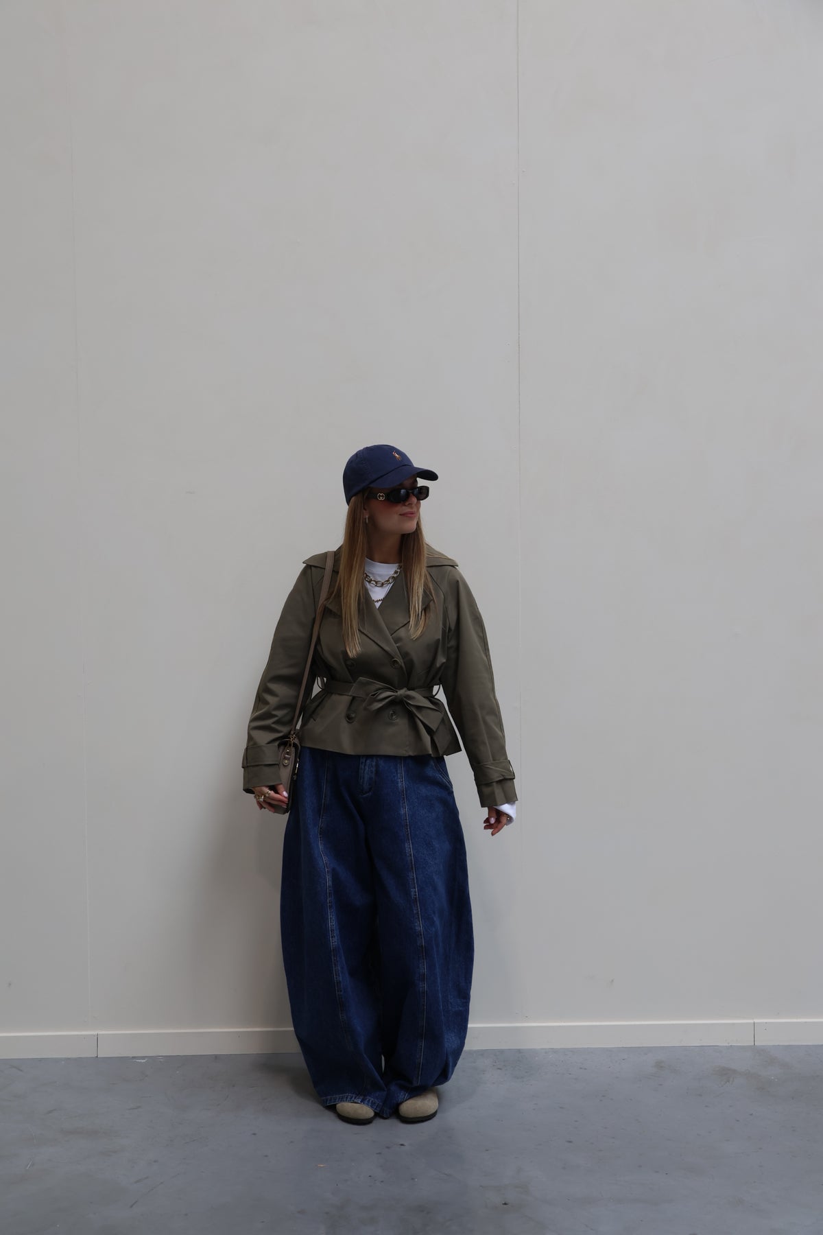 Billie korte trenchcoat kaki