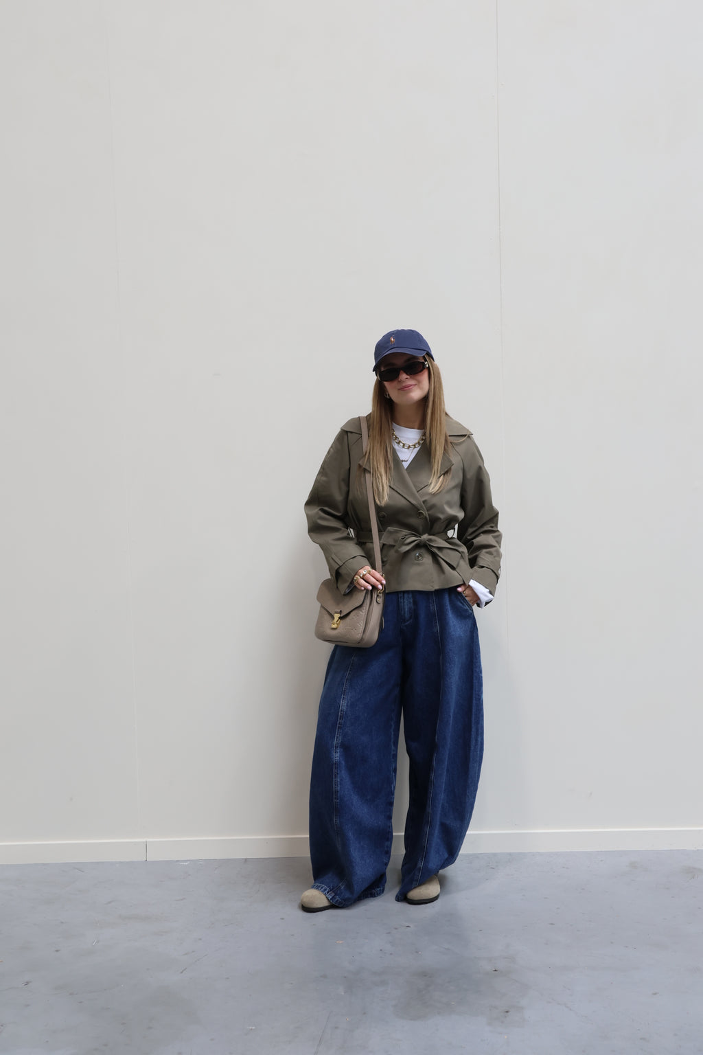 Billie korte trenchcoat kaki