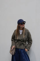 Billie korte trenchcoat kaki