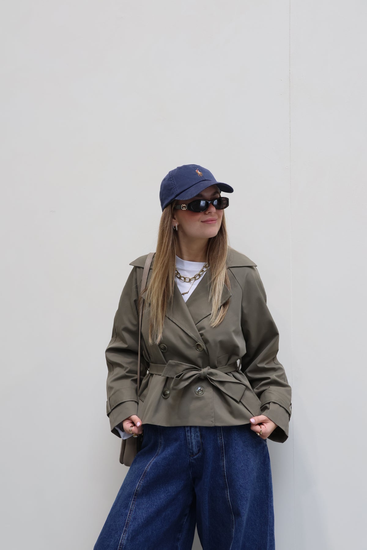 Billie korte trenchcoat kaki
