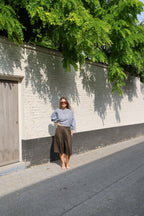 Lucy carreaux blouse blauw