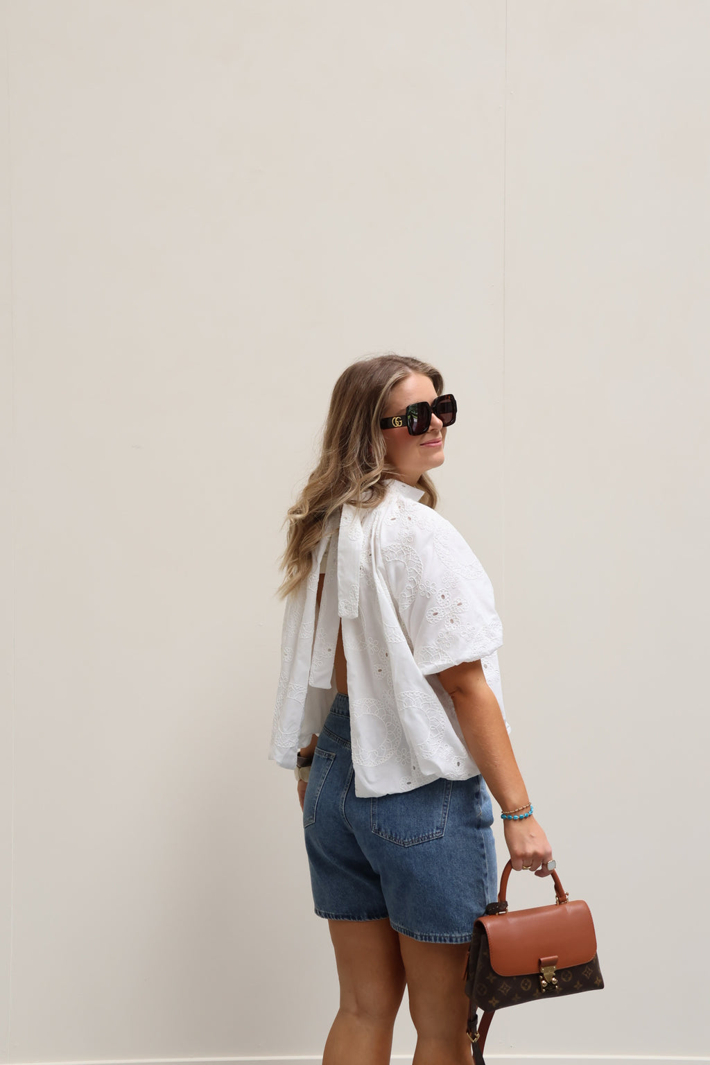 Cécile broderie blouse wit