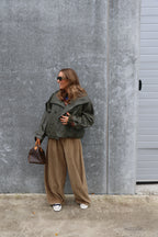 Imara faux leather jas groen