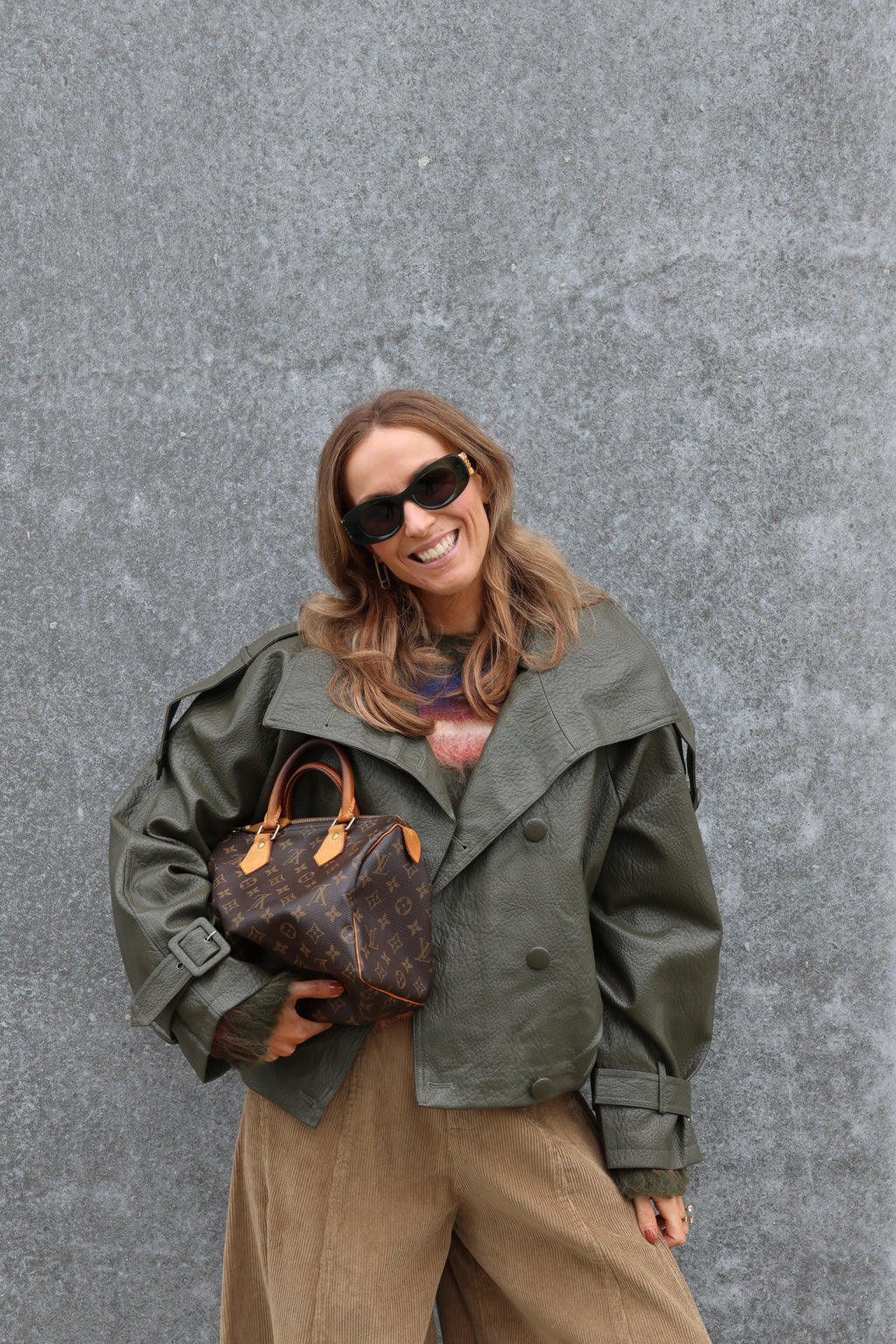 Imara faux leather jas groen