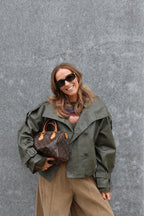 Imara faux leather jas groen