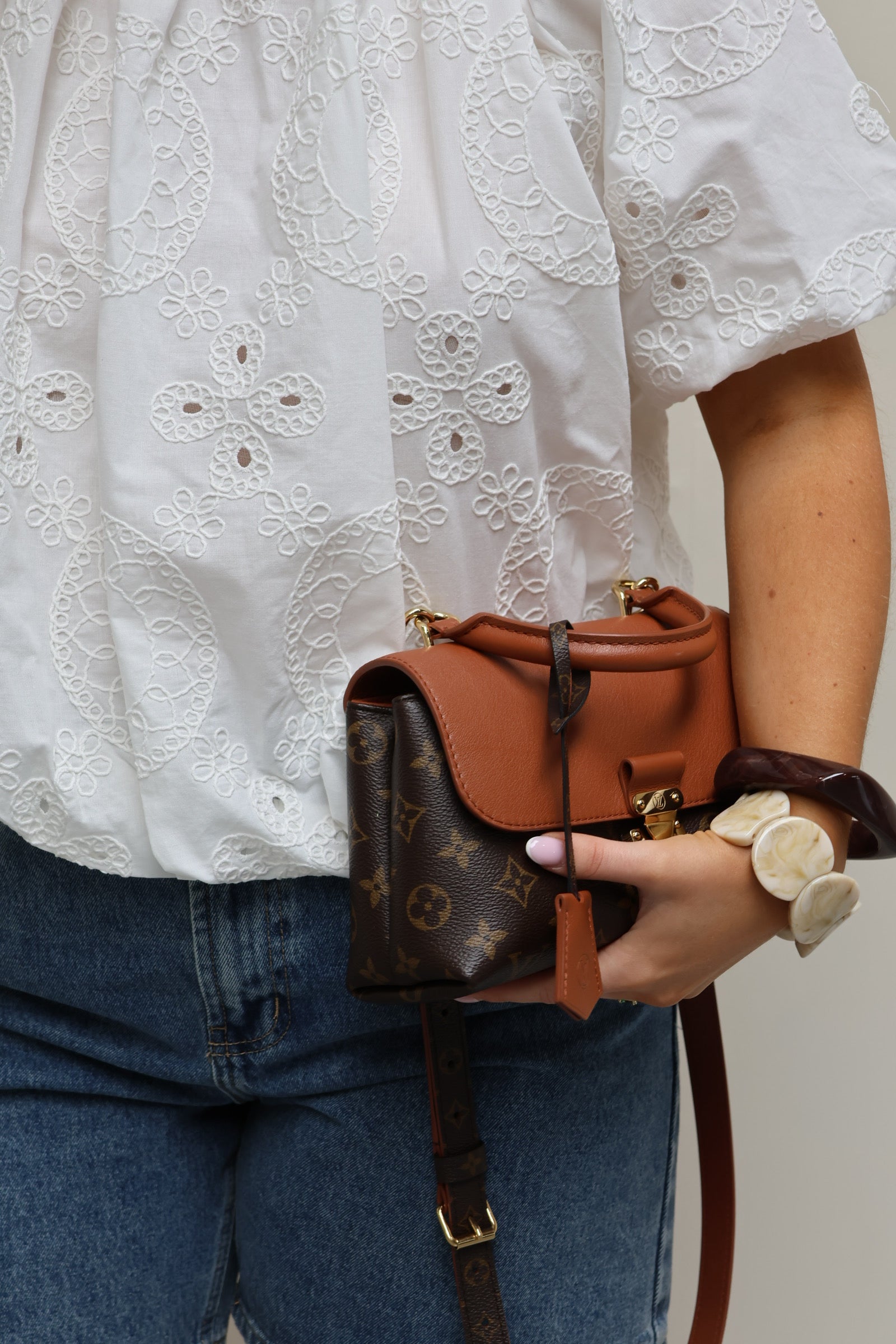 Cécile broderie blouse wit