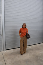 Florien knit met korte mouwen oranje