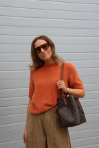 Florien knit met korte mouwen oranje