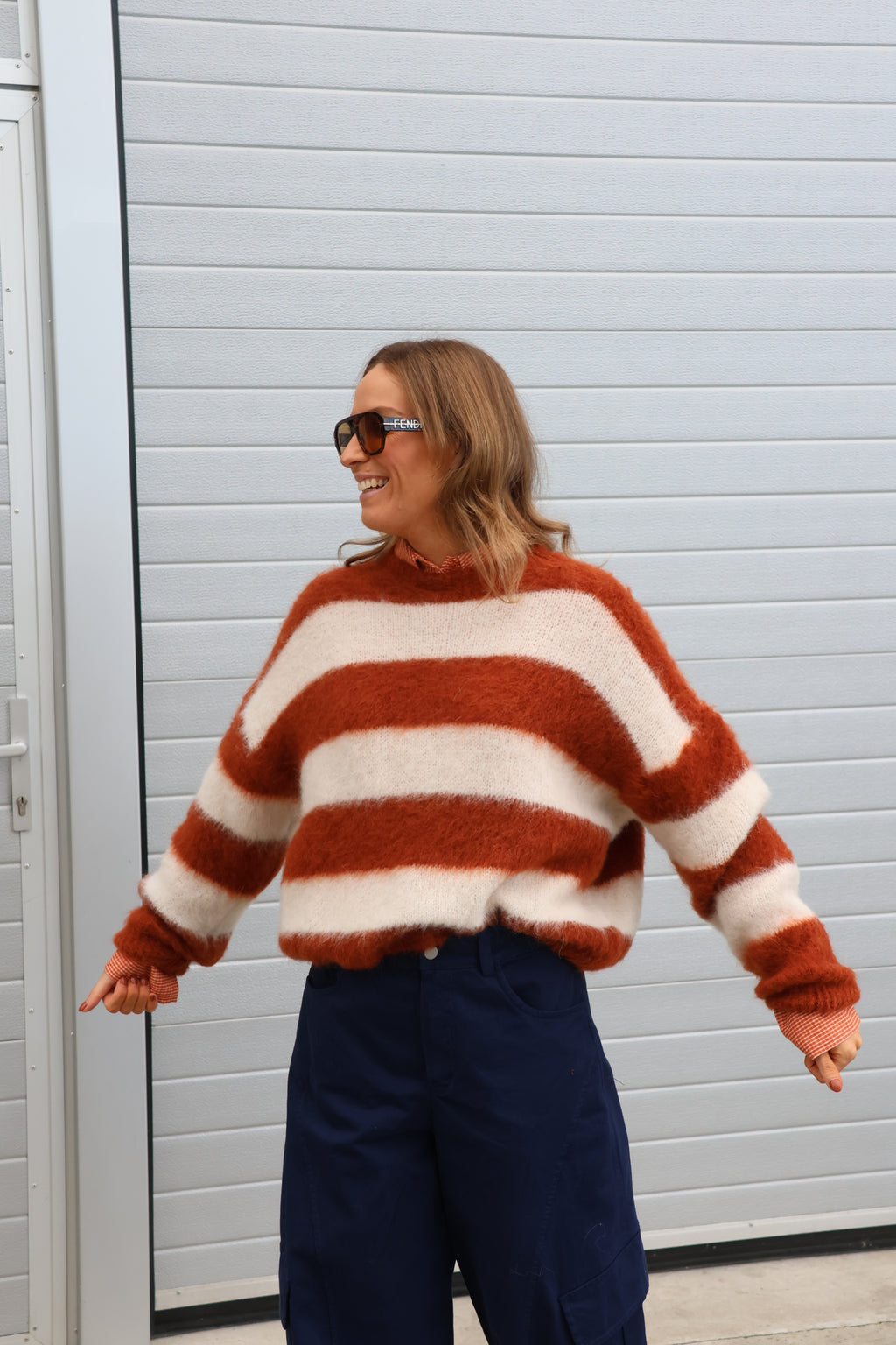 Margaux geruit hemdje oranje