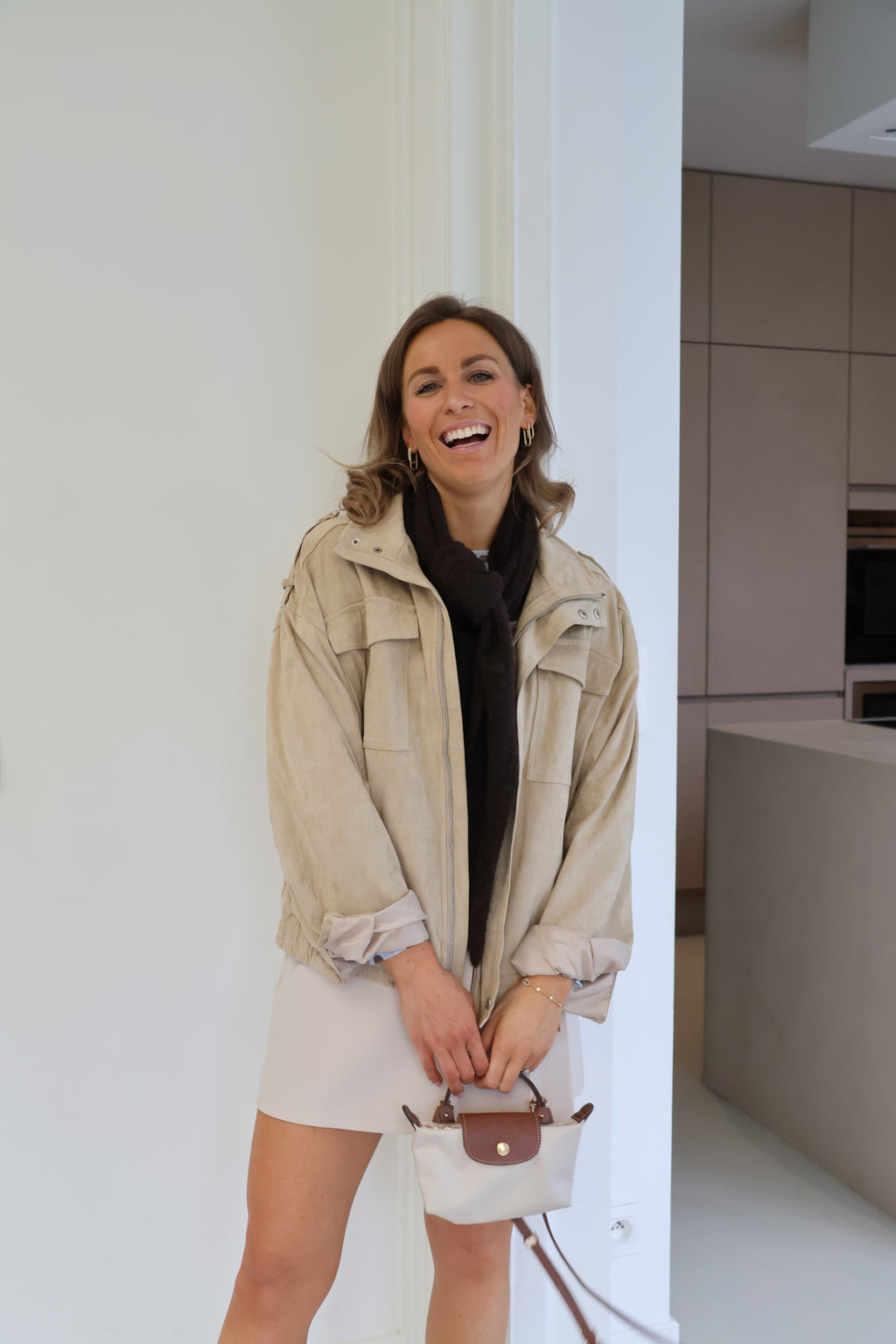 Manon suède jasje beige