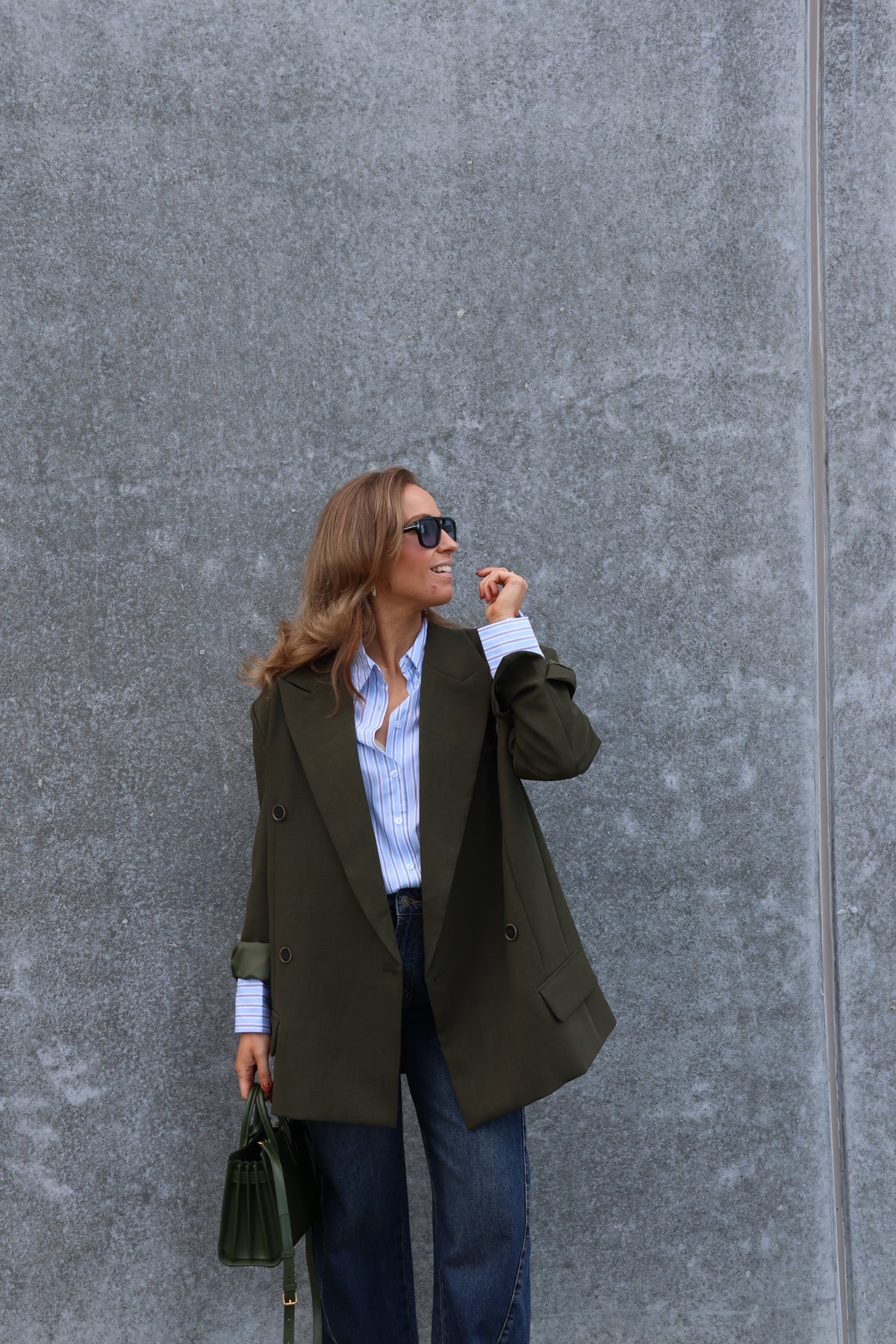 Mare oversized blazer donkergroen
