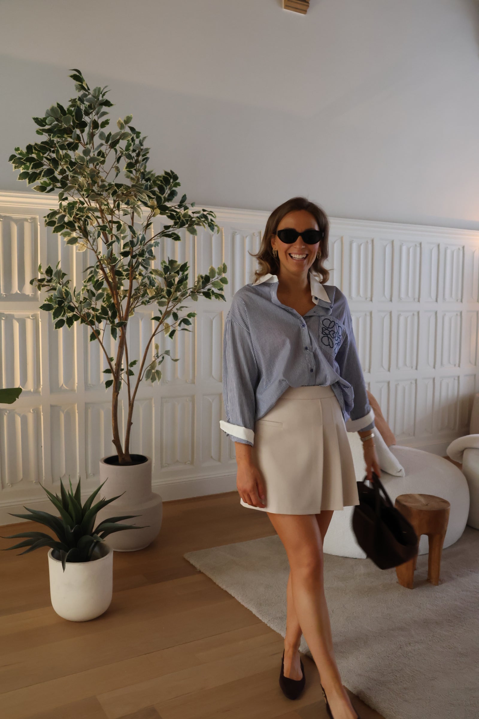 Nienke gestreept detail hemdje marine