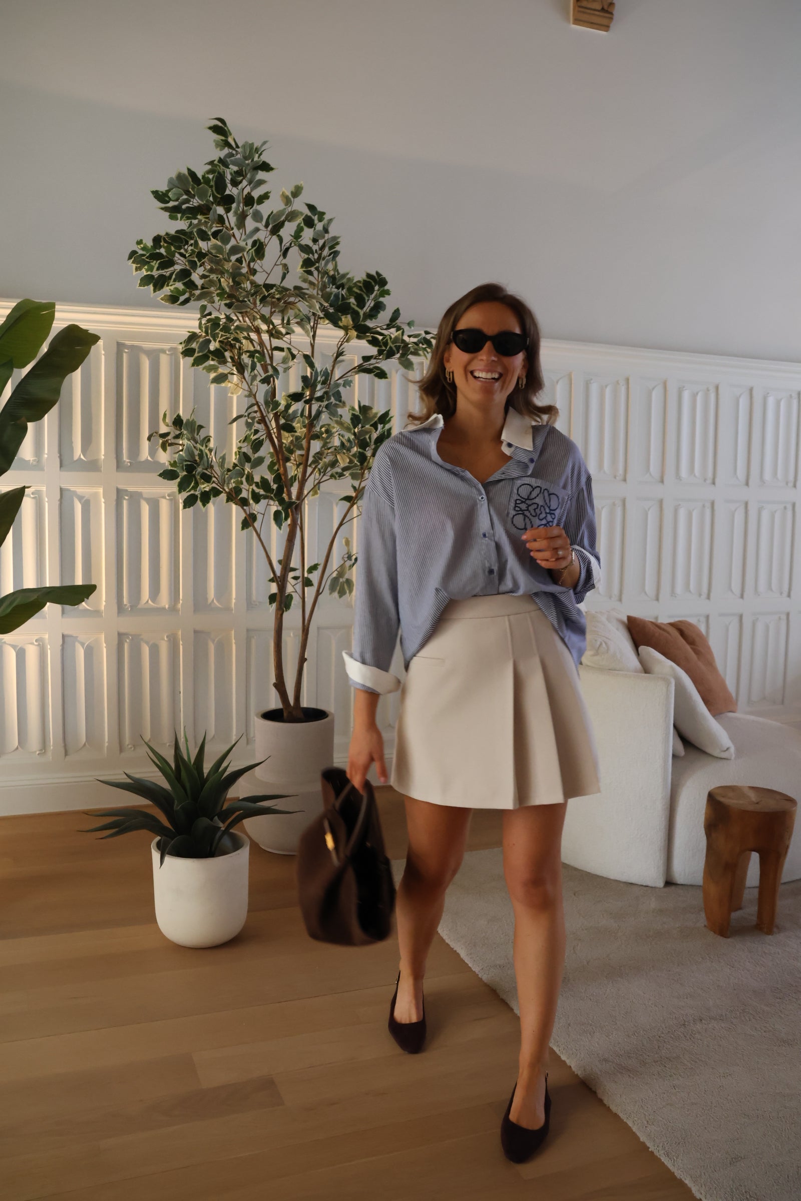 Nienke gestreept detail hemdje marine