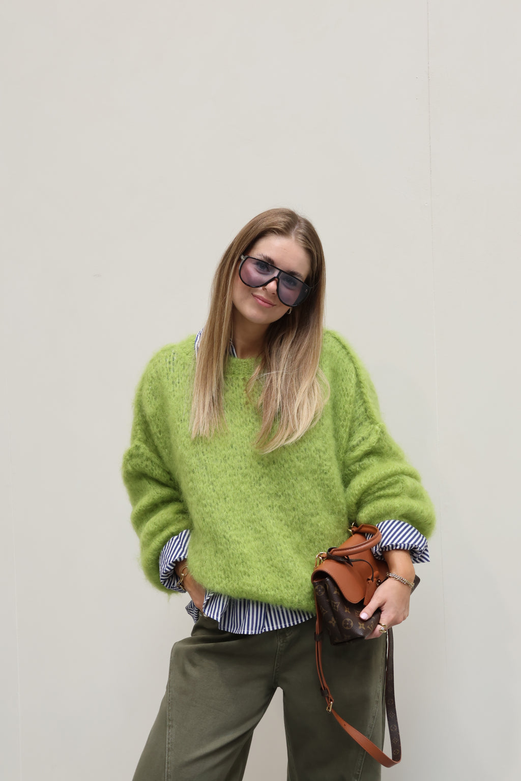 Fiebe gestreepte blouse 'mon amour' marine