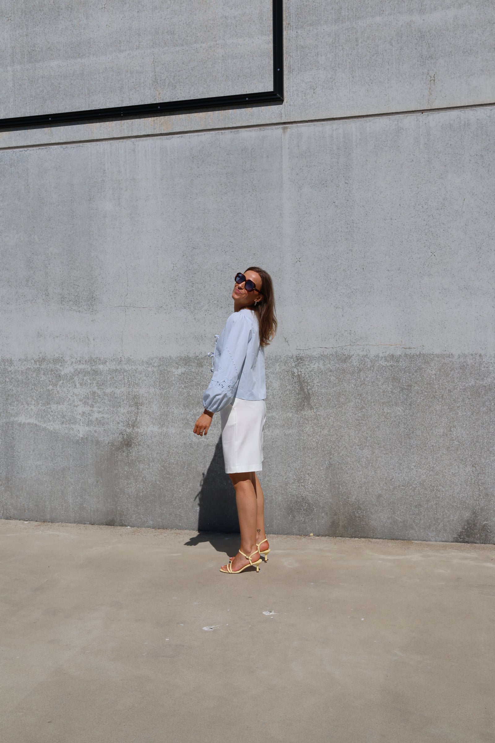 Nena blouse met details blauw