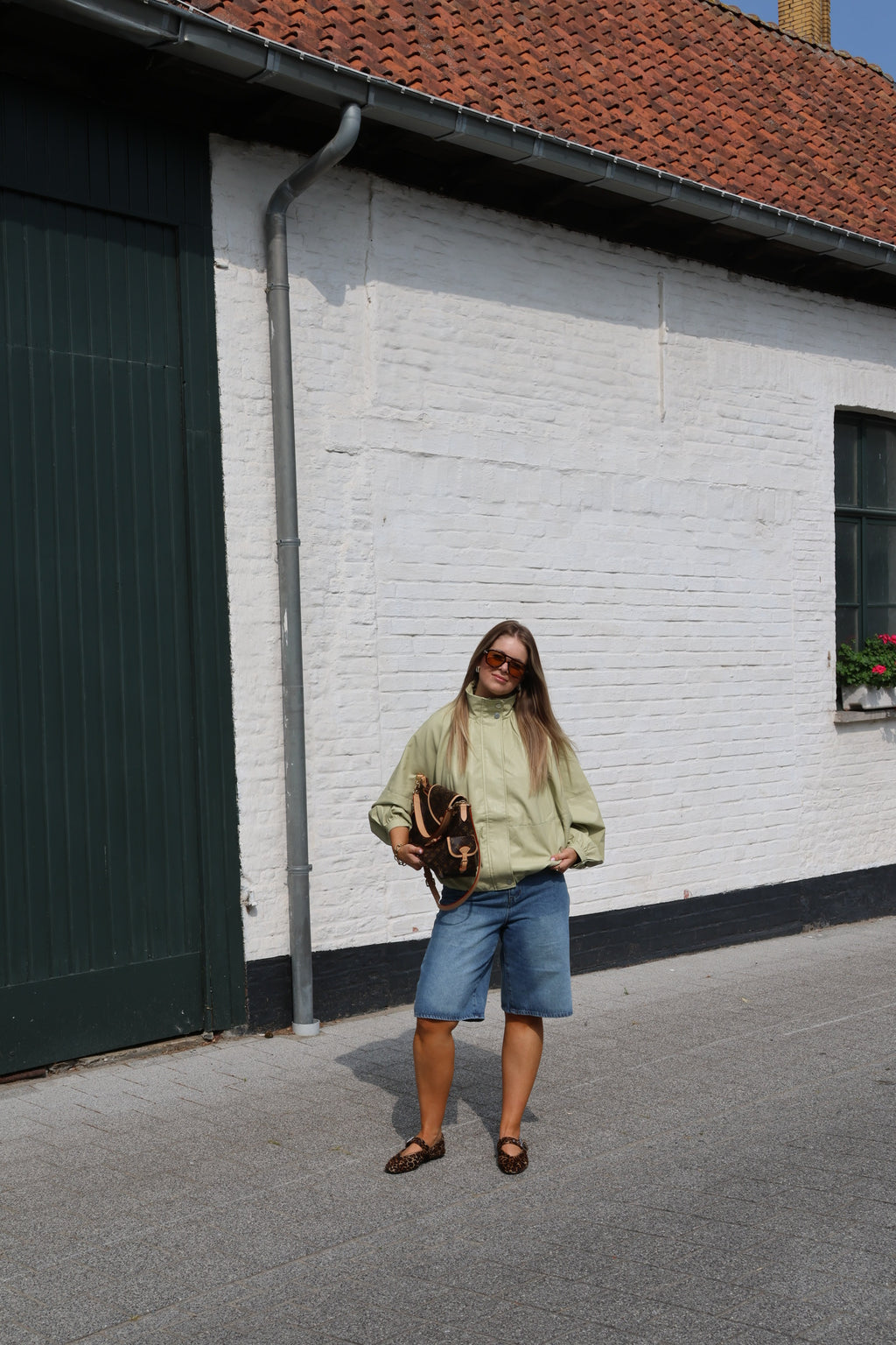 Soraya faux leather vestje zachtgroen