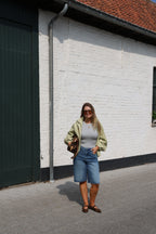 Soraya faux leather vestje zachtgroen