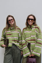 Sam cardigan met sjaal limoengroen
