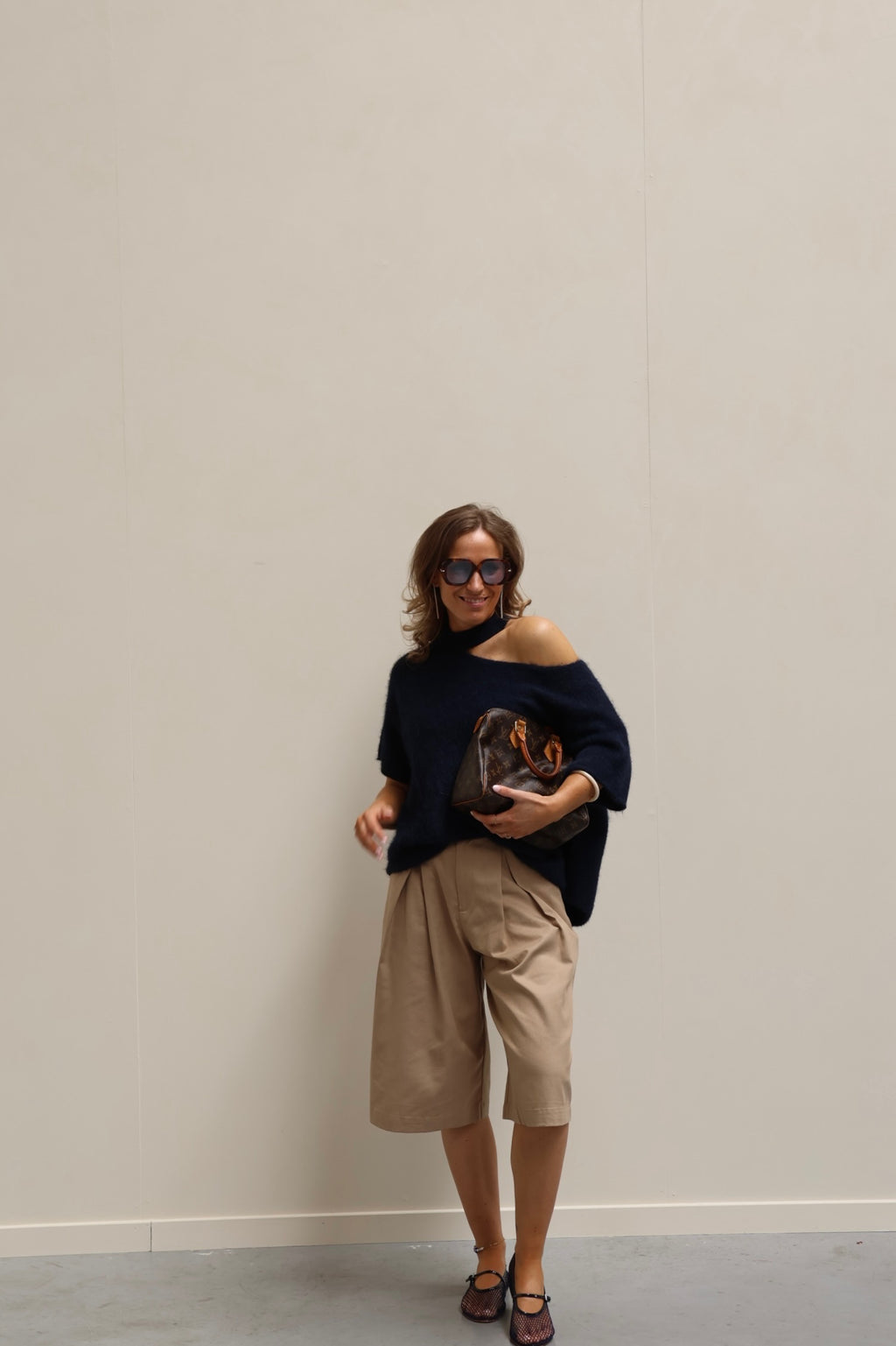 Tille knit met detail marine
