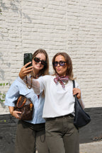Laura T-shirt met polkadot mouwen