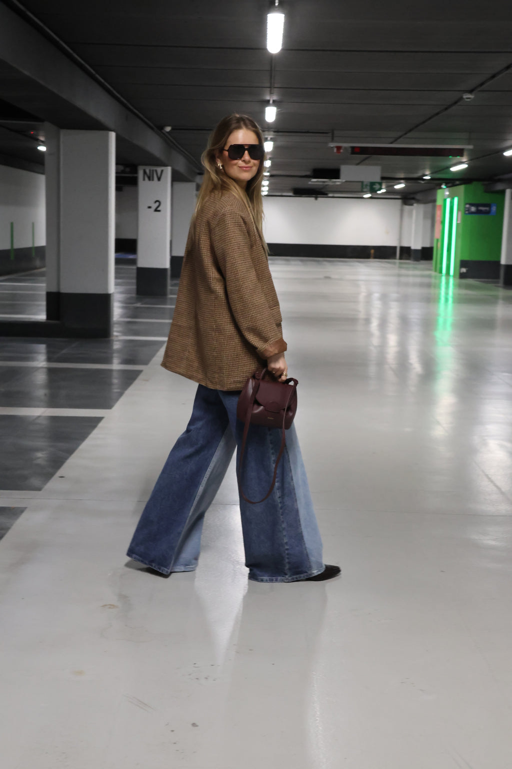 Lauren geruite blazer camel