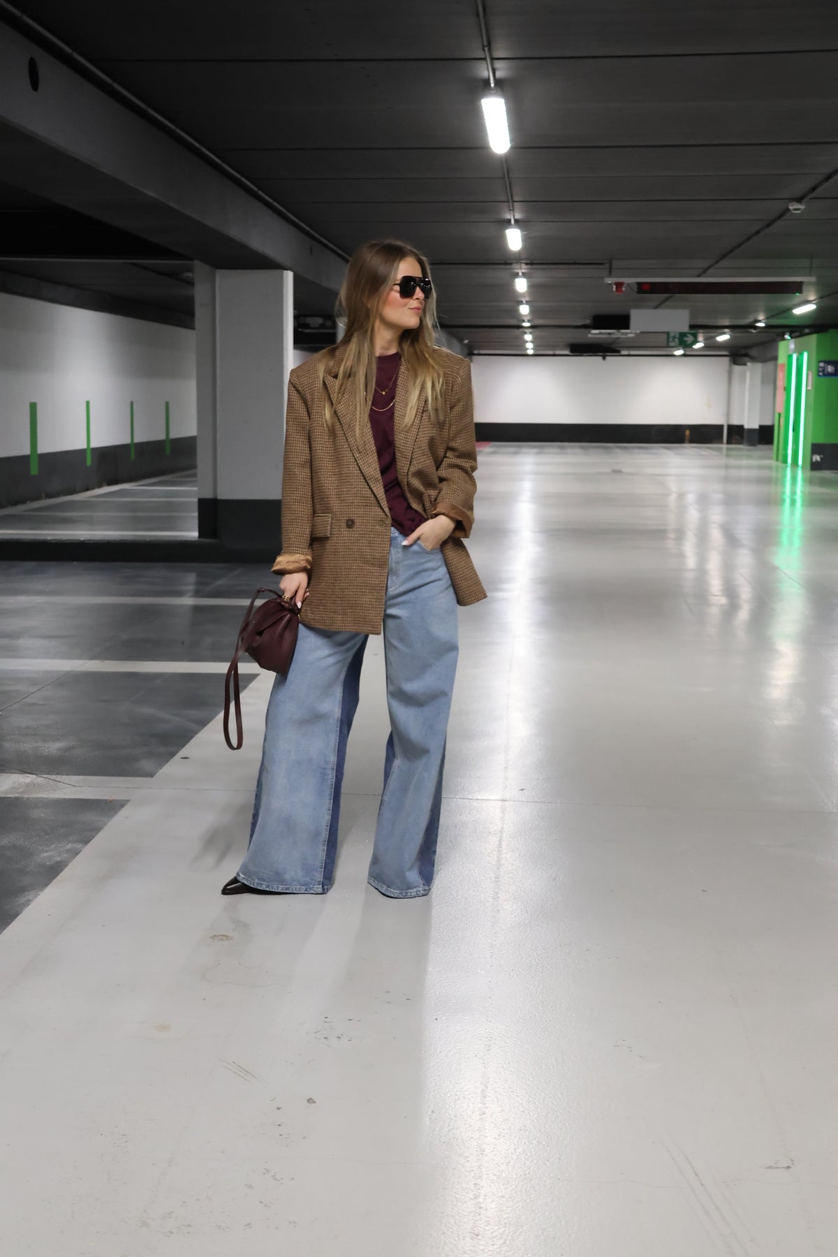 Lauren geruite blazer camel