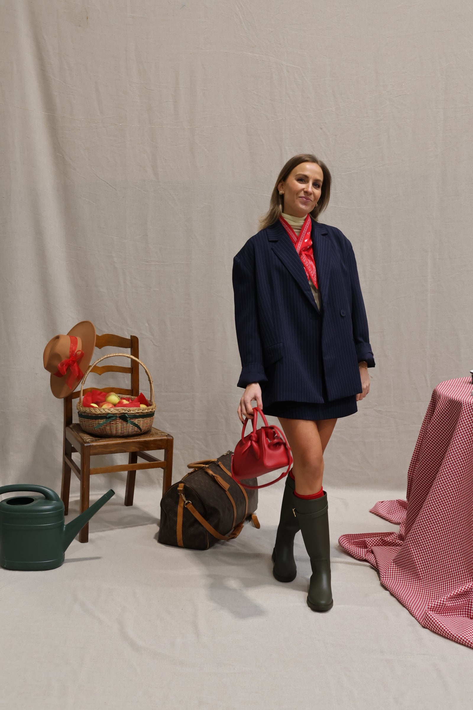 Viona striped skirt marine