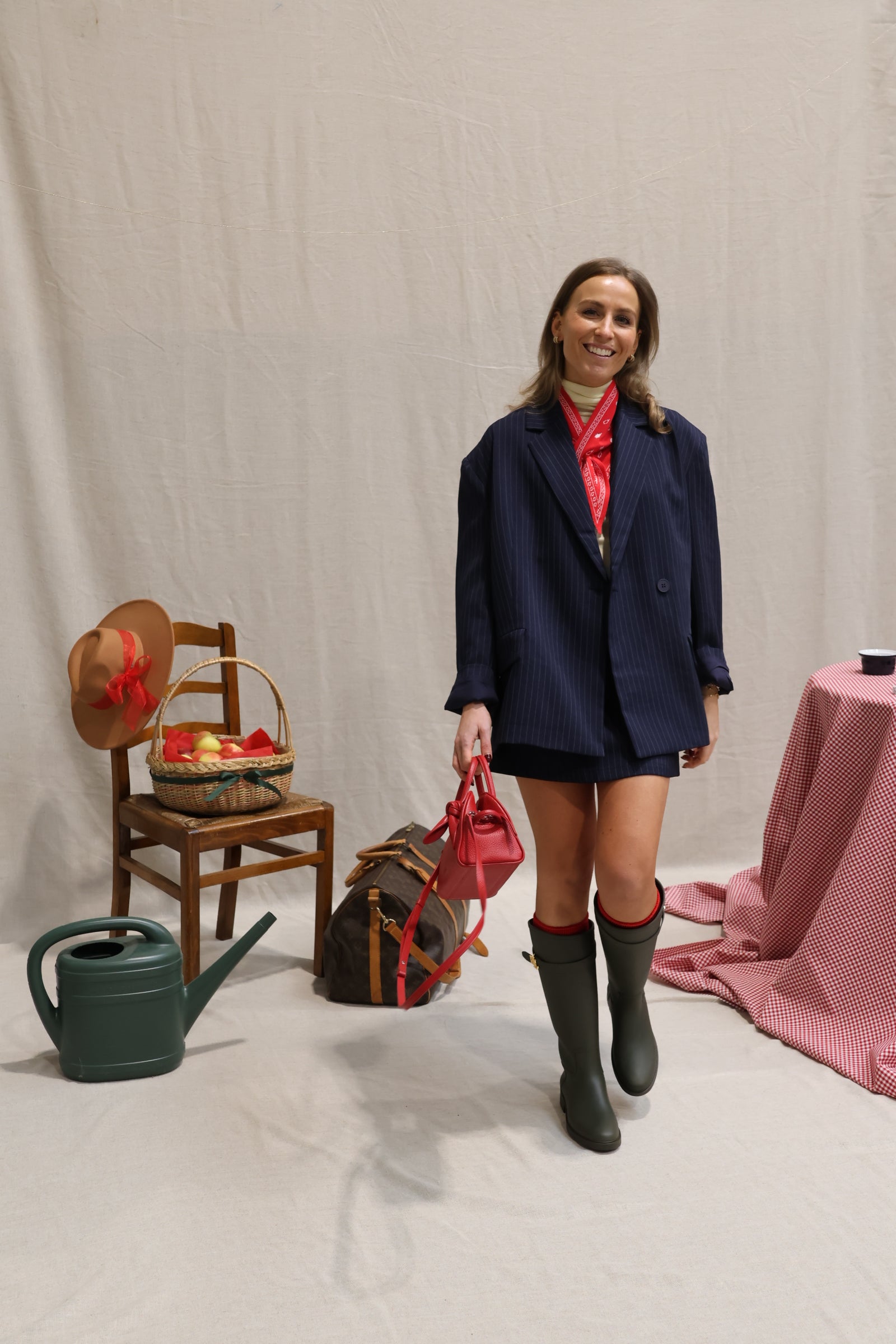 Viona striped blazer marine