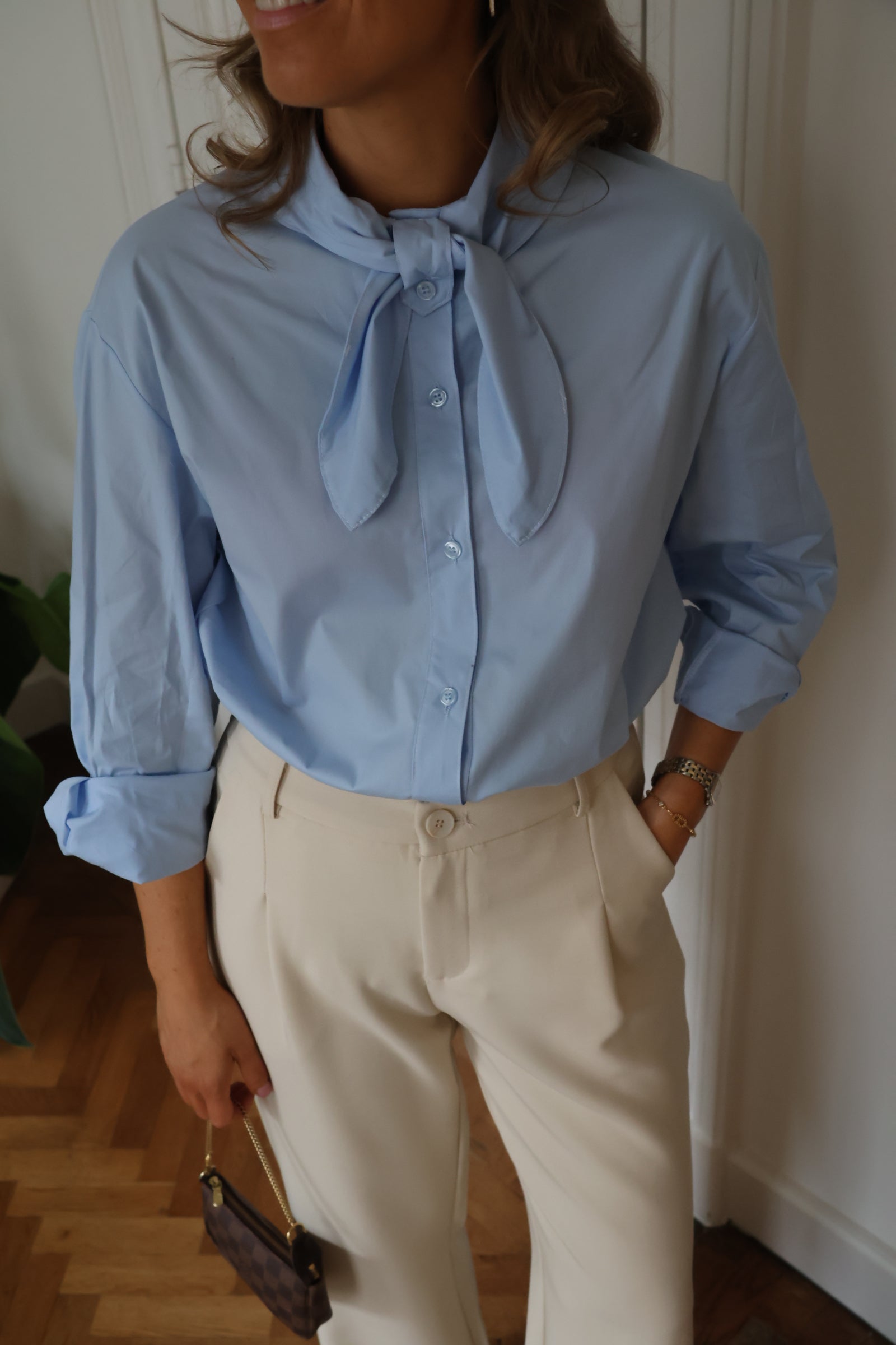 Julie hemdje met strik blauw