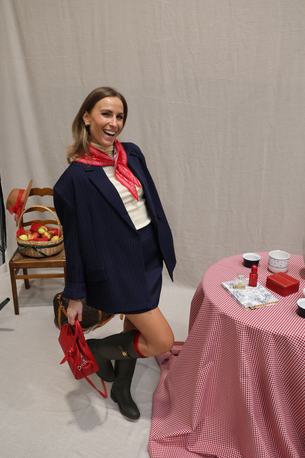 Viona striped skirt marine