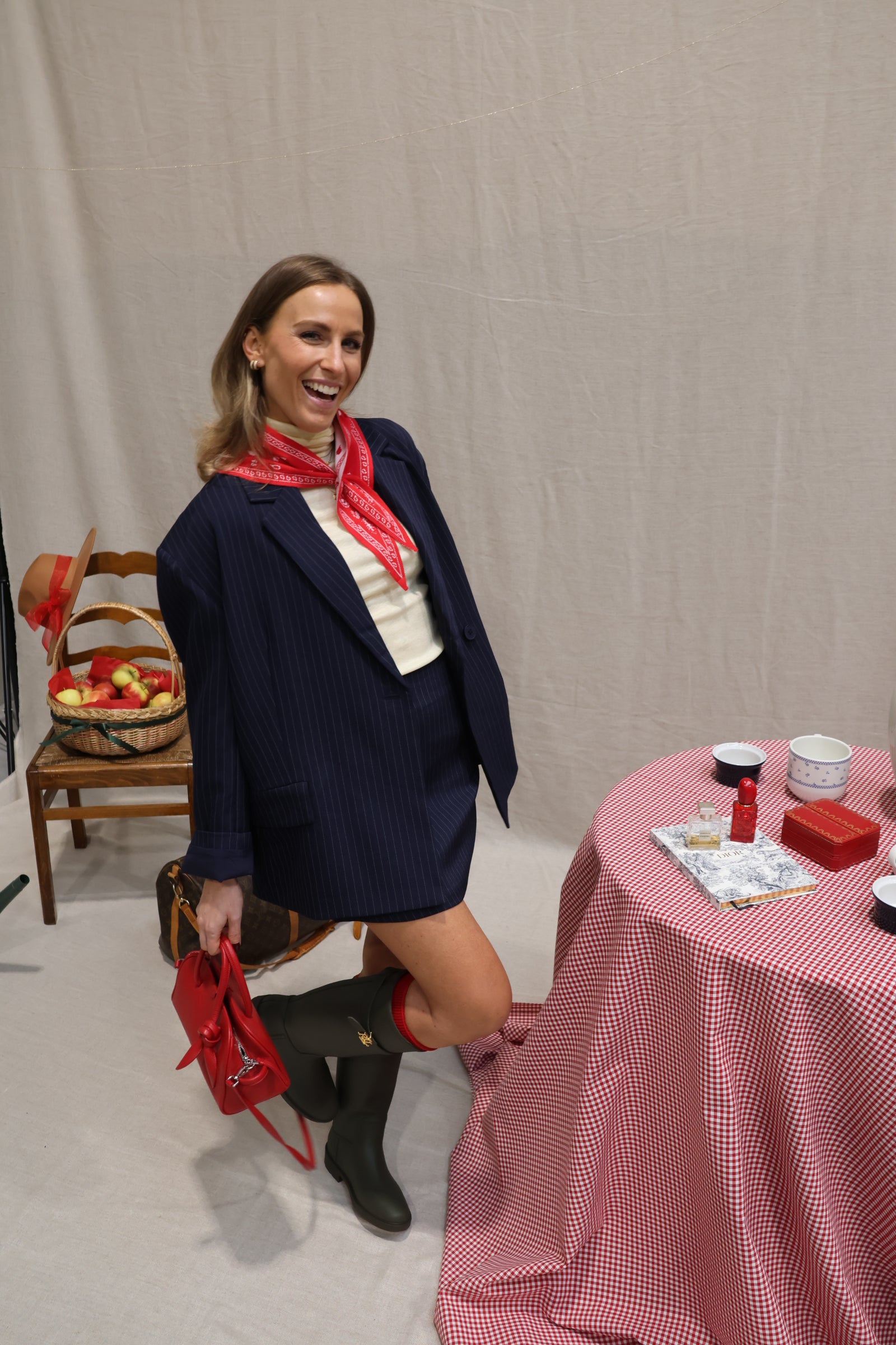 Viona striped skirt marine