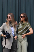 Mirthe gestreepte polo kaki