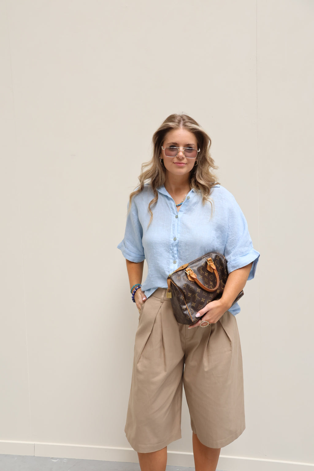 Lina linnen hemd lichtblauw